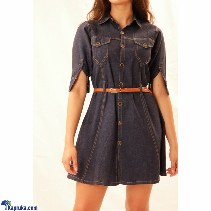 A- Line Denim Dress Online at Kapruka | Product# clothing03953