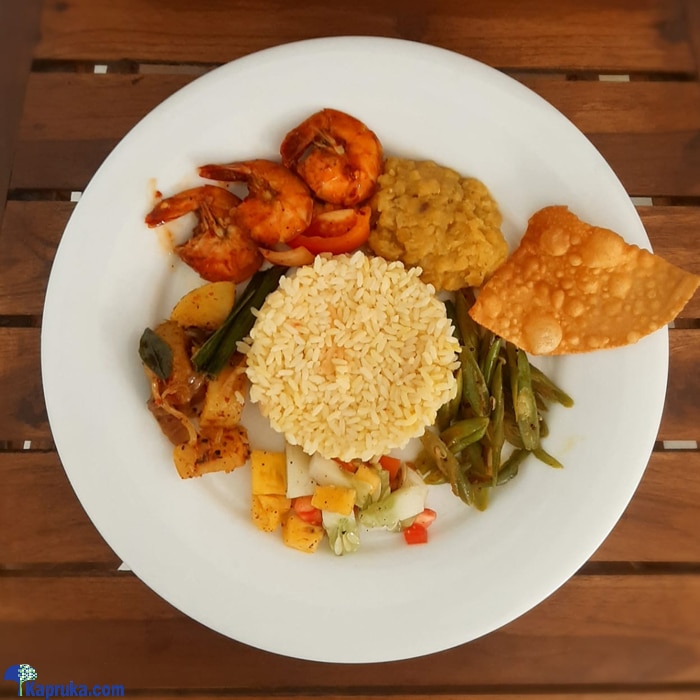 Shamila's Yellow Rice And Curry With Devilled Prawns - Gruhanees Online at Kapruka | Product# gruhanees0124