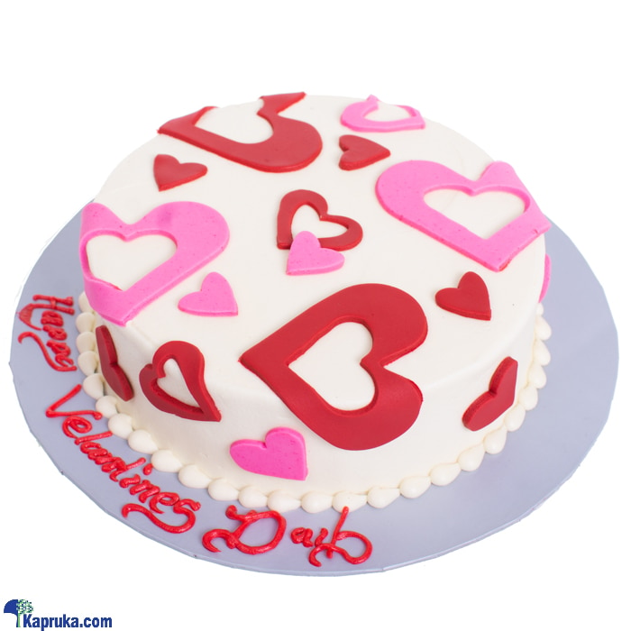 Divine Valentine Pink & Red Heart Deco Cake Online at Kapruka | Product# cakeDIV00227