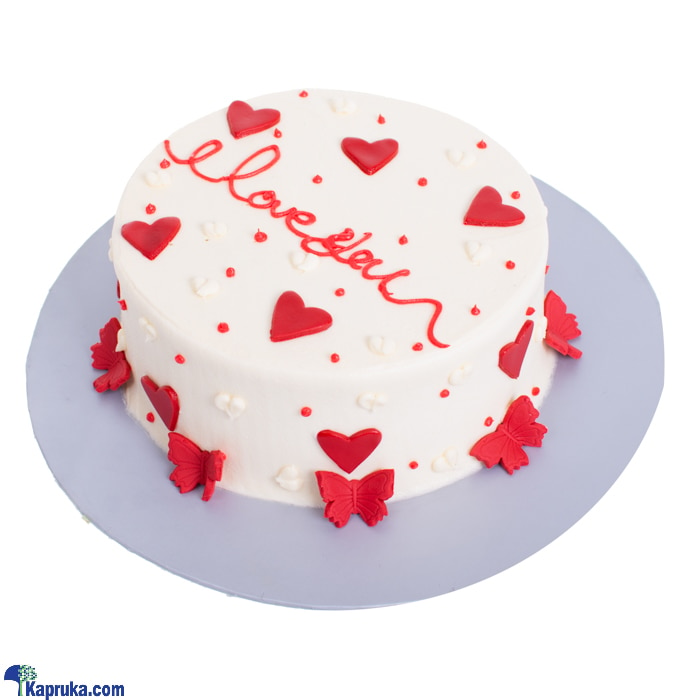 Divine Valentine Hearts With Butterflies Deco Cake Online at Kapruka | Product# cakeDIV00231