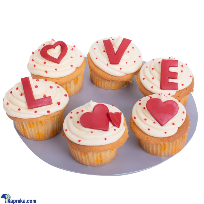 Divine Valentine Vanilla Cupcakes - 06 Pieces Online at Kapruka | Product# cakeDIV00232