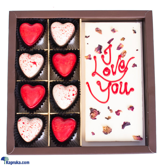 Java 08 Piece Heart With Rose Petal Slab Chocolate Online at Kapruka | Product# chocolates001260