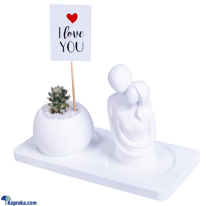 Forever Mine Cactus Pot With A Couple Statue Ornament- Gift For Her, Gift For Him, Gift For Anniversa Online at Kapruka | Product# flowers00T1287