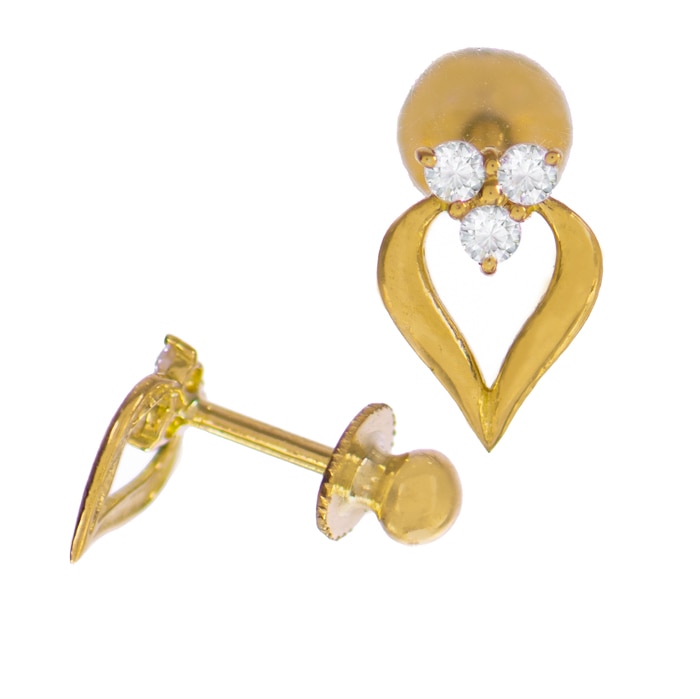 Mallika Hemachandra 22KT Gold Earring Stud Set With Cubic Zirconia - Mallika Hemachandra Jewellers - Earrings Online at Kapruka | Product# jewelleryMH00104