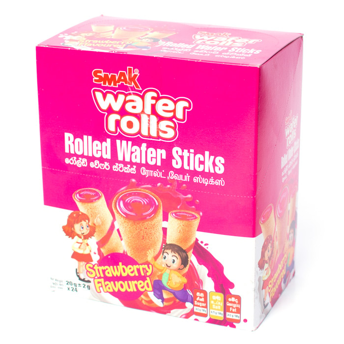Smak Wafer Rolls Strawberry Flavoured- 24 Pcs Online at Kapruka | Product# grocery002317