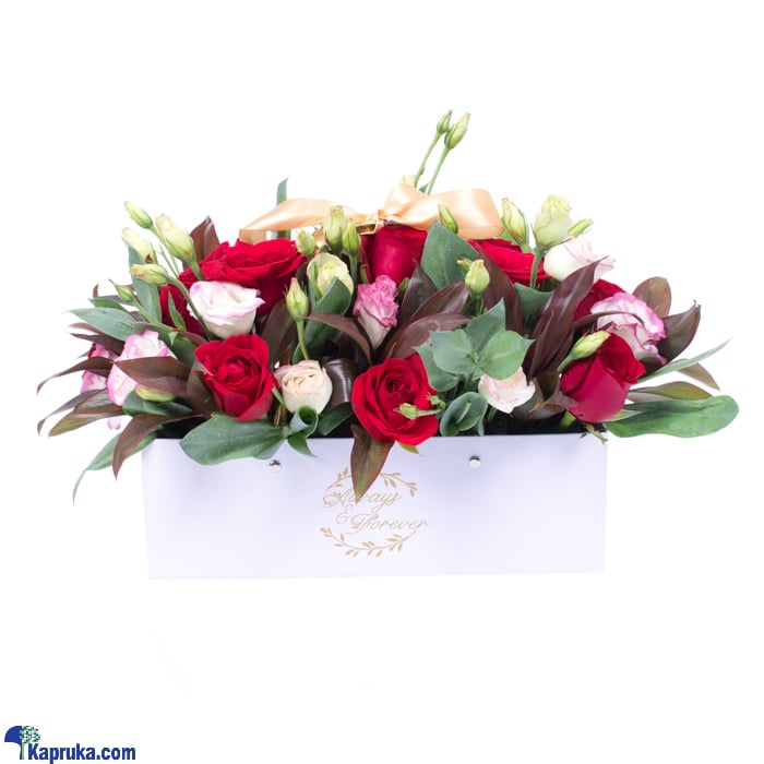 Dazzling Romance Floral Arrangement With 12 Red Roses Online at Kapruka | Product# flowers00T1299