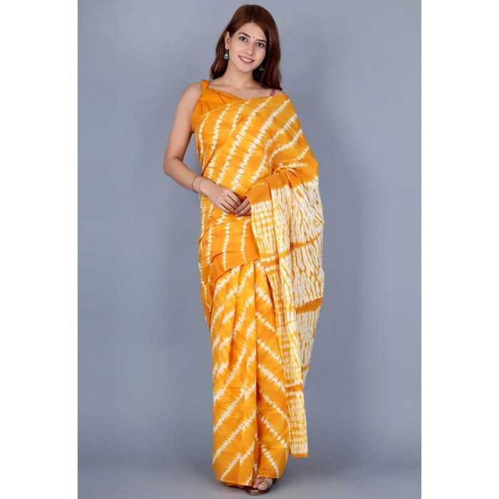 Mulmul Soft Cotton Saree Orange Online at Kapruka | Product# clothing04191