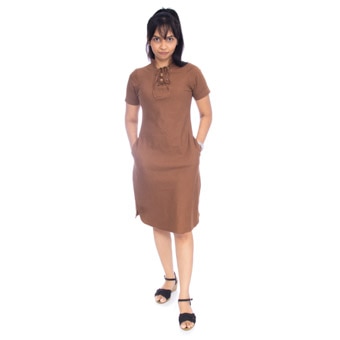 Short Sleeve Linen Dress- FC- F- 0010 Online at Kapruka | Product# clothing04194