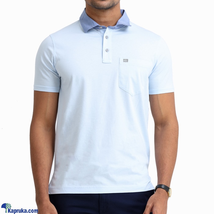 Moose Men's Slim Fit Traveler Polo T- Shirt Linen Blue Online at Kapruka | Product# clothing04434