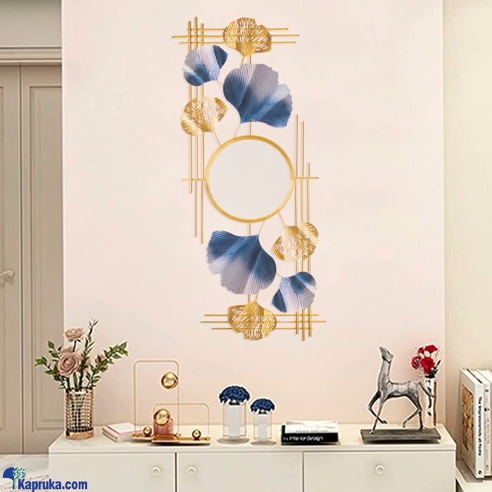 Modern Luxury European Style Ginkgo Leaves Design Large Wall Mirror With Hollow- Out Metal Frame - Morden Home Décor Online at Kapruka | Product# ornaments00869
