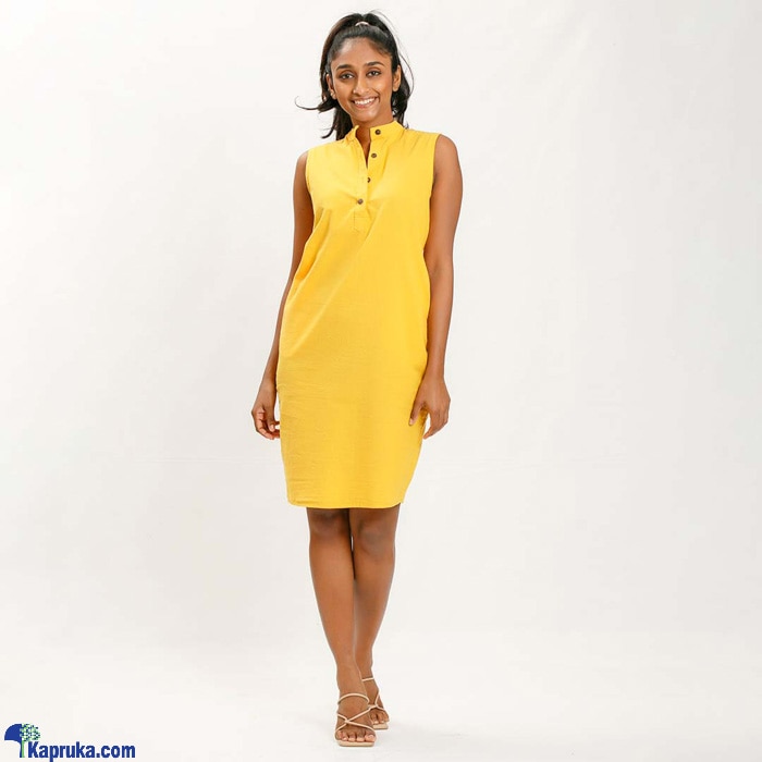 Alaine Short Dress With Buttoned Front Yellow - File 007 Online at Kapruka | Product# clothing04773