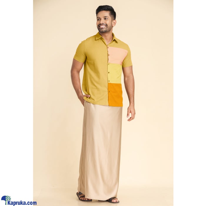 Satin Cotton Sarong- Gold Online at Kapruka | Product# clothing04879