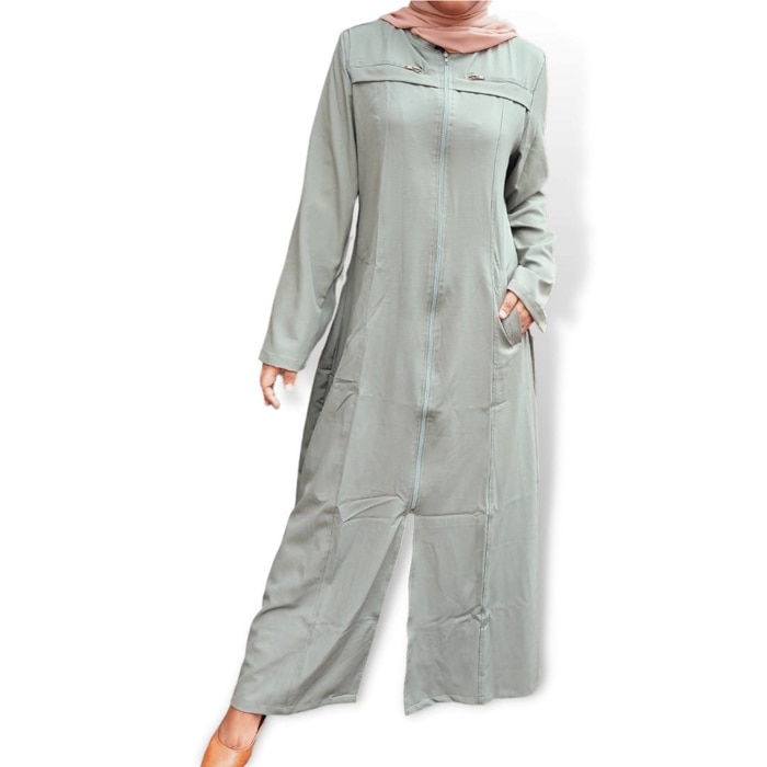 Coat Style Zip Abaya Green - 2206 Online at Kapruka | Product# clothing04940