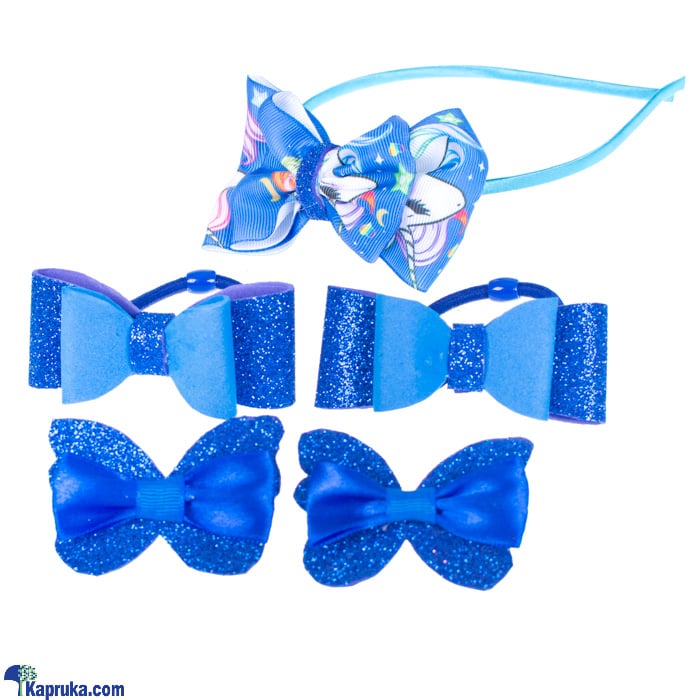 Baby Girls' Gift Box- Bow Hair Bands And Hair Clips - Blue, Party Hair Accessories For Cute Baby Girls Online at Kapruka | Product# fashion002511