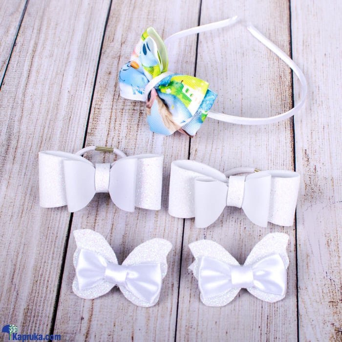Baby Girls' Gift Box - Bow Hair Bands And Hair Clips - White, Party Hair Accessories For Cute Baby Girls Online at Kapruka | Product# fashion002512