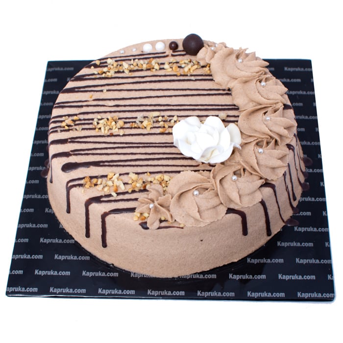White Flower Topped Chocolate Cake Online at Kapruka | Product# cake00KA001300