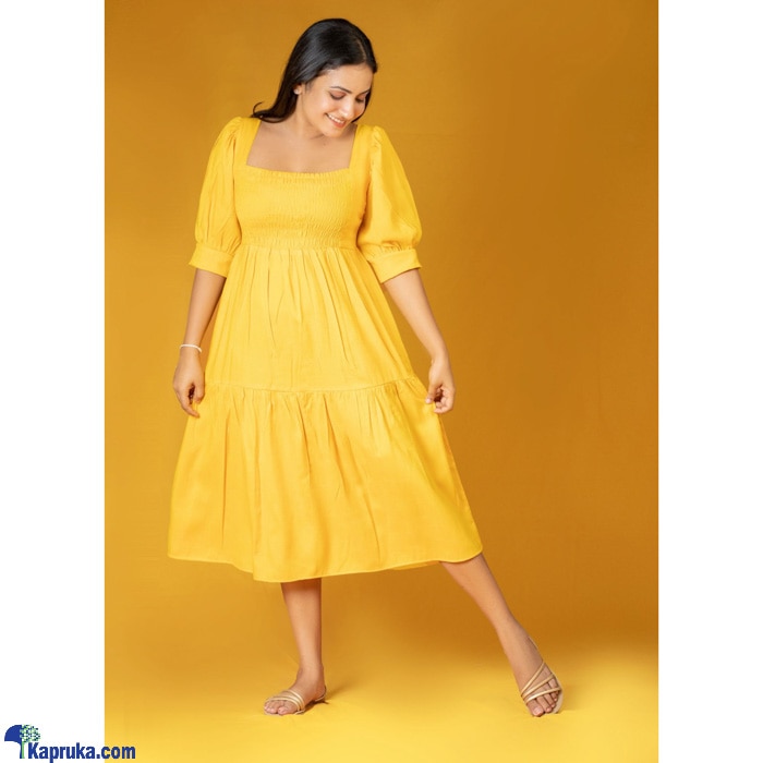 Ran Menike Smocked Dress- Yellow JCSL 22 Online at Kapruka | Product# clothing05012