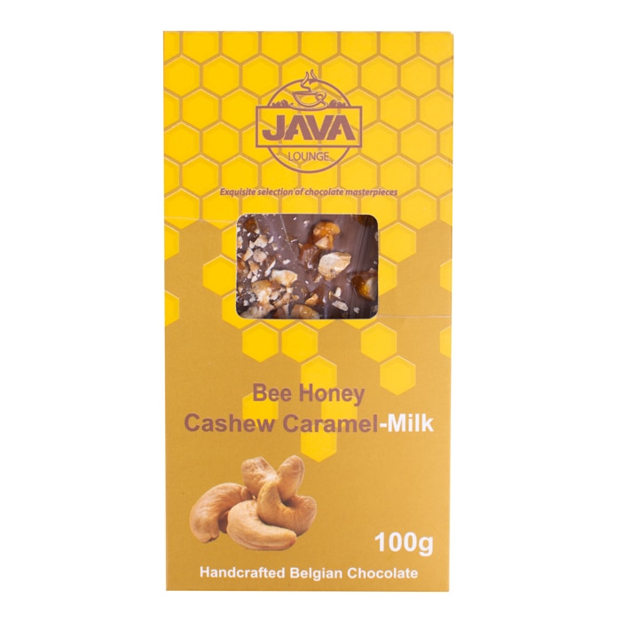 Java Bee Honey Cashew Caramel Milk Chocolate Slab Online at Kapruka | Product# chocolates001310