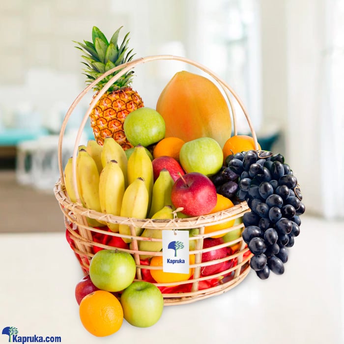 Overflowing Splendor Fresh Fruits Basket Online at Kapruka | Product# fruits00173