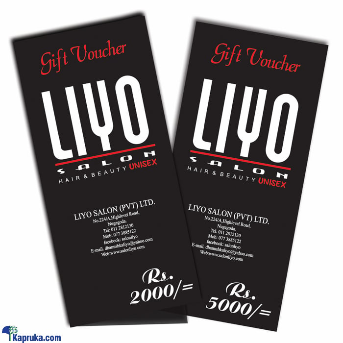 Salon LIYO Gift Vouchers Rs.2000 Online at Kapruka | Product# giftV00Z195_TC1