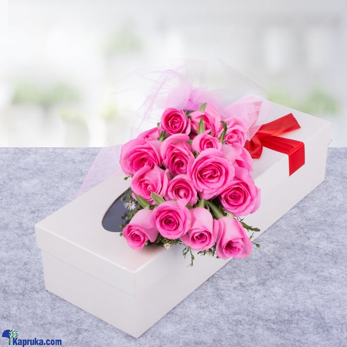 Dozen Pink Roses In Box Online at Kapruka | Product# flowers00T1316