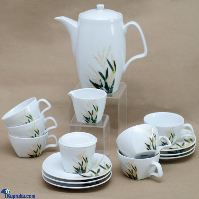 Dankotuwa Bamboo Leaf 17 Pcs Tea Set (square Shape) - DIF2- Te017- 0- 14606- 00 Online at Kapruka | Product# porcelain00139