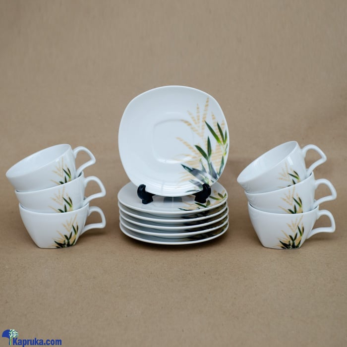 Bamboo Leaf 12 Pcs Tea Set (square Shape) Online at Kapruka | Product# porcelain00137