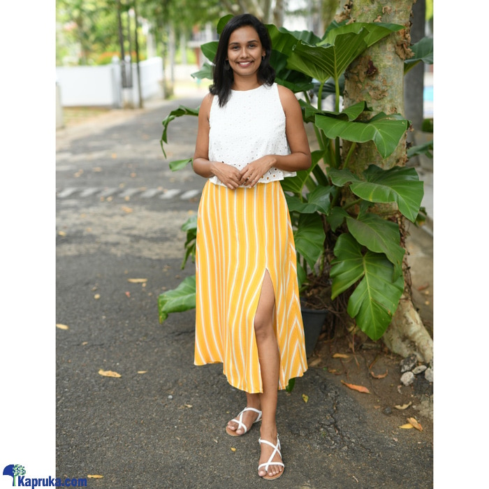 Yellow Front Slit Skirt Online at Kapruka | Product# clothing05137