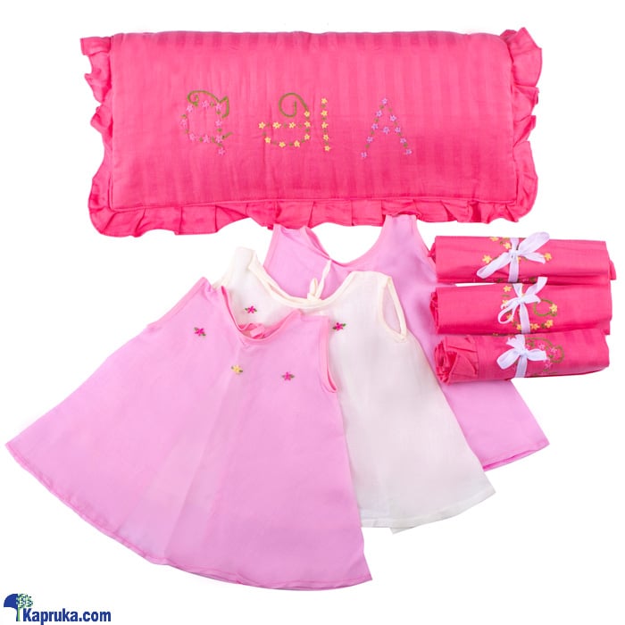 Three Languages Baby Hand Quilt Gift Set With Hand Embroidery Shirts - Pink, Best Gift For Baby Girl - Without Pillows Online at Kapruka | Product# babypack00592_TC2