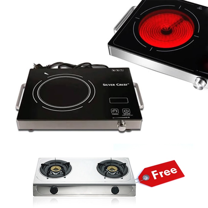 Silver Crest Ceramic Infrared Cooker With Free Two Burner Gas Cooker Online at Kapruka | Product# elec00A3524