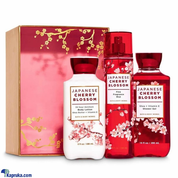 Bath And Body Works Japanese Cherry Blossom Set - Shower Gel 10 Oz, Fragrance Mist 8 Oz, Body Lotion 8 Oz Online at Kapruka | Product# cosmetics00898