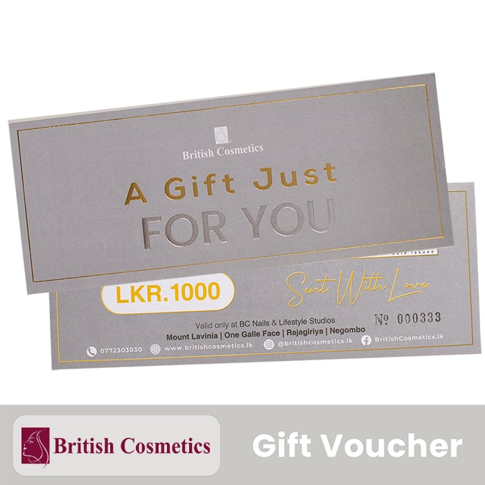 British Cosmetics Gift Voucher - Rs. 1000 Online at Kapruka | Product# giftV00Z198