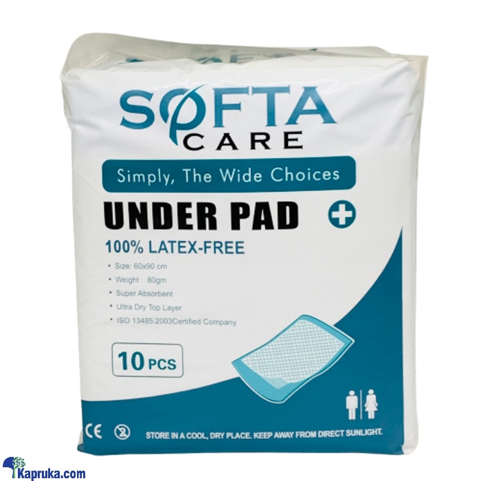 UNDER PAD SOFTA CARE- 10PCS - LATEX FREE - 60 X 90CM Online at Kapruka | Product# pharmacy00105