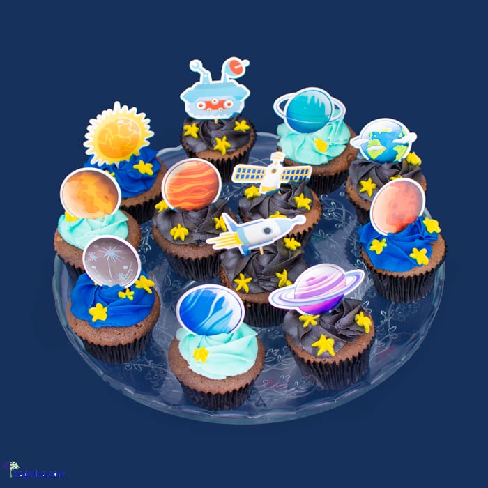 Solar System Cupcakes - 12 Pieces Online at Kapruka | Product# cake00KA001315