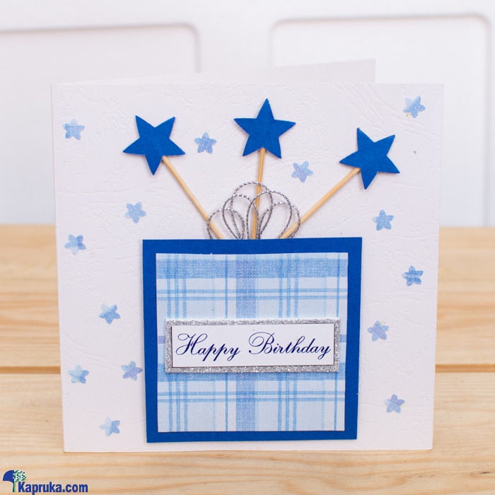Blue - White Handmade Birthday Greeting Card Online at Kapruka | Product# greeting00Z454