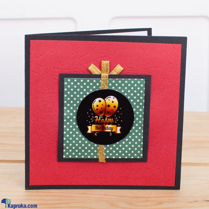 Happy Birthday' Red - Green Birthday Greeting Card Online at Kapruka | Product# greeting00Z443