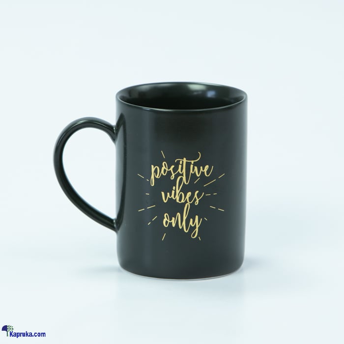 Dankotuwa Positivity (positive Vibes) With Gold Logo Matte Black Tea Mug Online at Kapruka | Product# porcelain00147