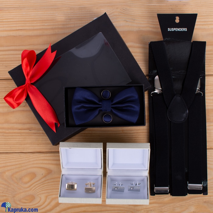 My Handsome You Men's Gift Set With Y Shape Suspenders, Bow & 3 Pairs Of Cufflinks Online at Kapruka | Product# giftset00379