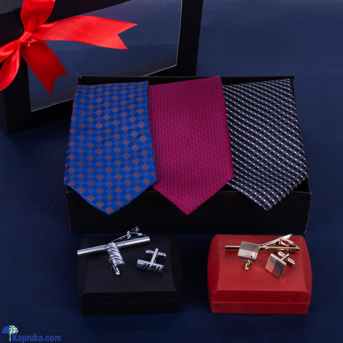 Mr Professional Gift Set - With 3 Ties And Two Sets Of Cufflinks- Gift For Him, Gift For Dad, Gift For Boss Online at Kapruka | Product# giftset00383