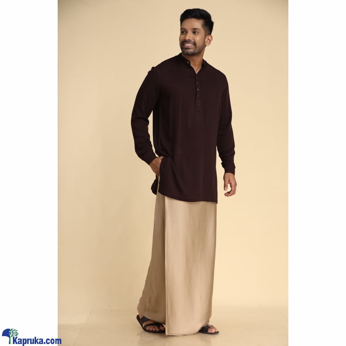 Twill Rayon Kurta Shirt- Brown Online at Kapruka | Product# clothing05233