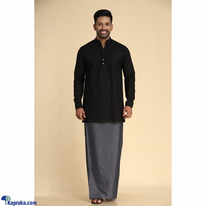 Twill Rayon Kurta Shirt- Black Online at Kapruka | Product# clothing05234