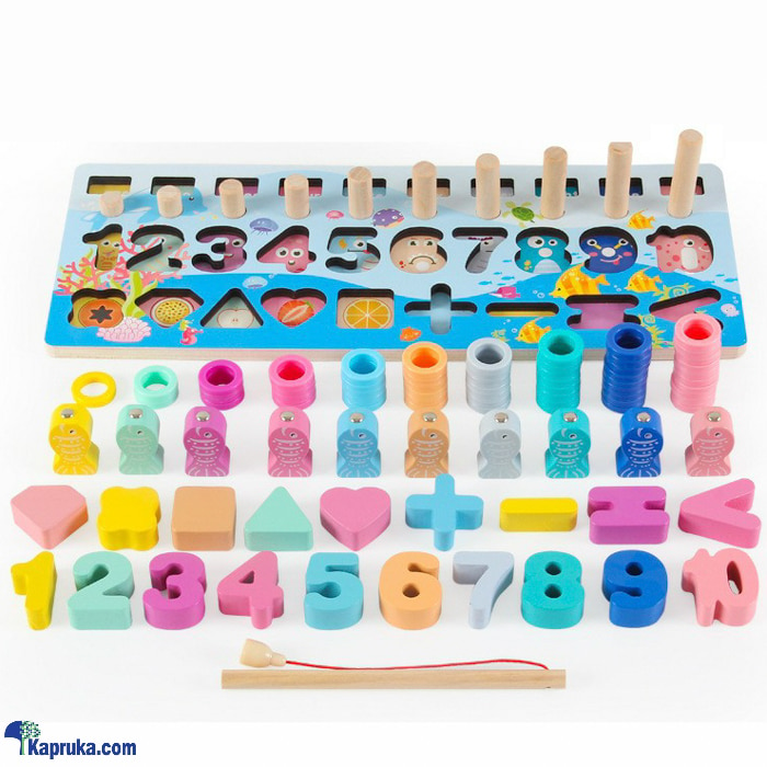 Five In One Fishing Log Board, Wooden Educational Toy, Lean Numbers And Shapes - ETD2105 Online at Kapruka | Product# childrenP0803