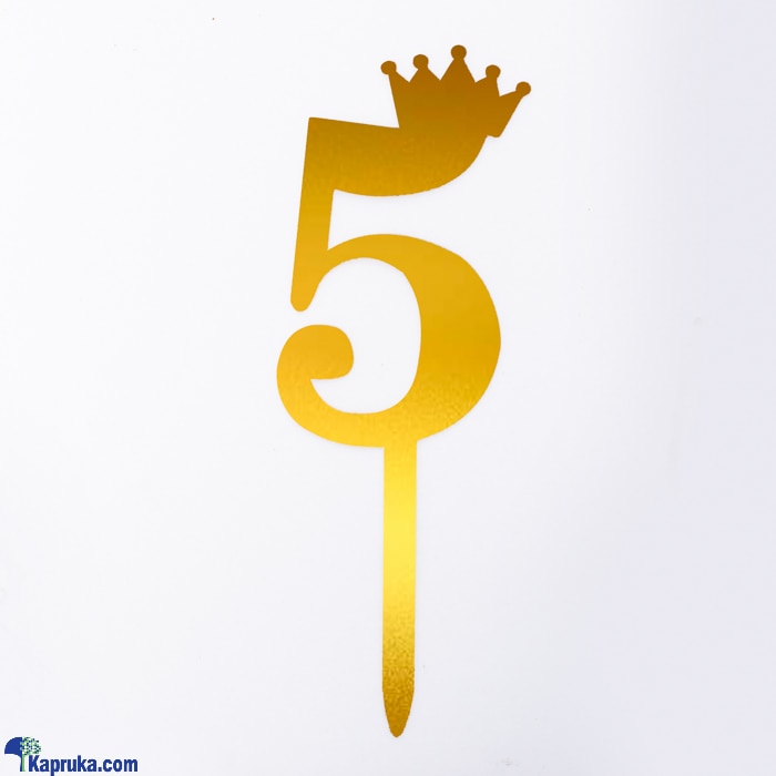 Acrylic Cake Topper No. 5 Golden Online at Kapruka | Product# partyP00162