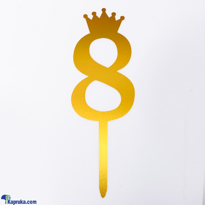 Acrylic Cake Topper No. 8 Golden Online at Kapruka | Product# partyP00166