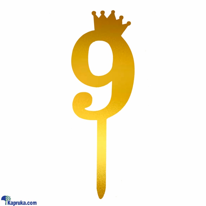 Acrylic Cake Topper No. 9 Golden Online at Kapruka | Product# partyP00165