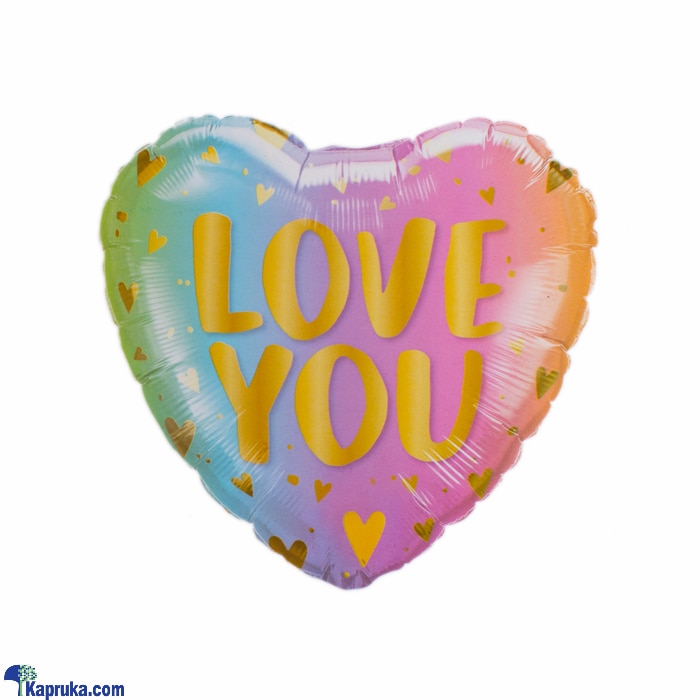 I Love You Foil Mylar Balloons Love Heart Valentine's Day Helium Balloon (green & Pink) Online at Kapruka | Product# baloonX00162