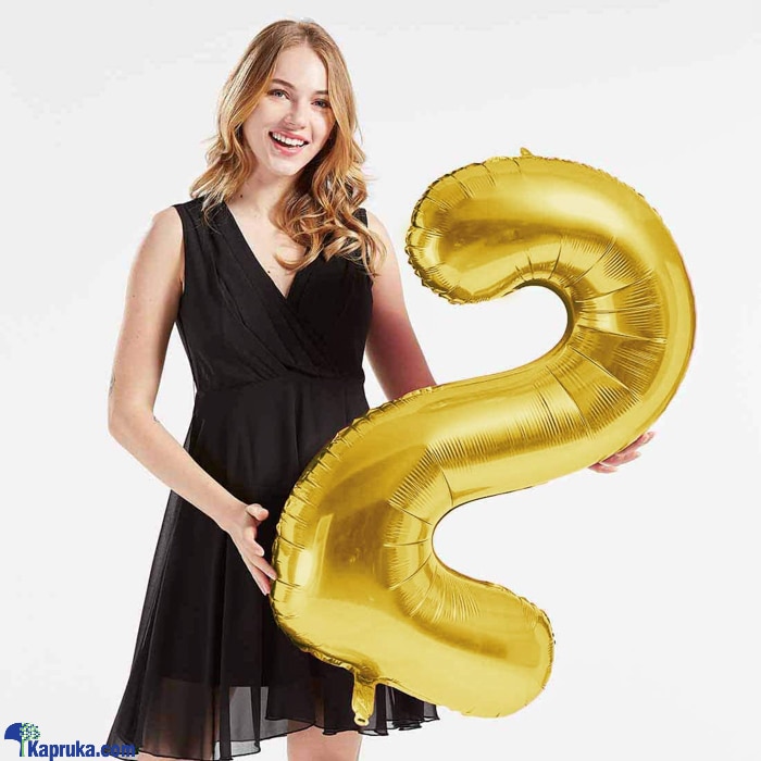 40 Inch Birthday Foil Balloon Number 2, Helium Balloon, Party Decoration (gold) Online at Kapruka | Product# baloonX00142