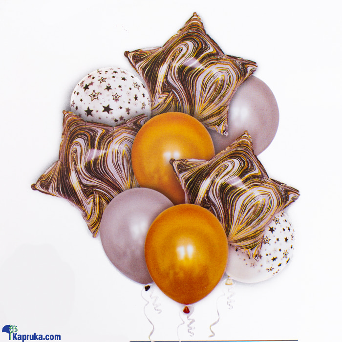 Black, Gold And White Decoration Balloons For Birthday , Anniversary Party, Pack Of 9 Balloons ( Stars) Online at Kapruka | Product# baloonX00166
