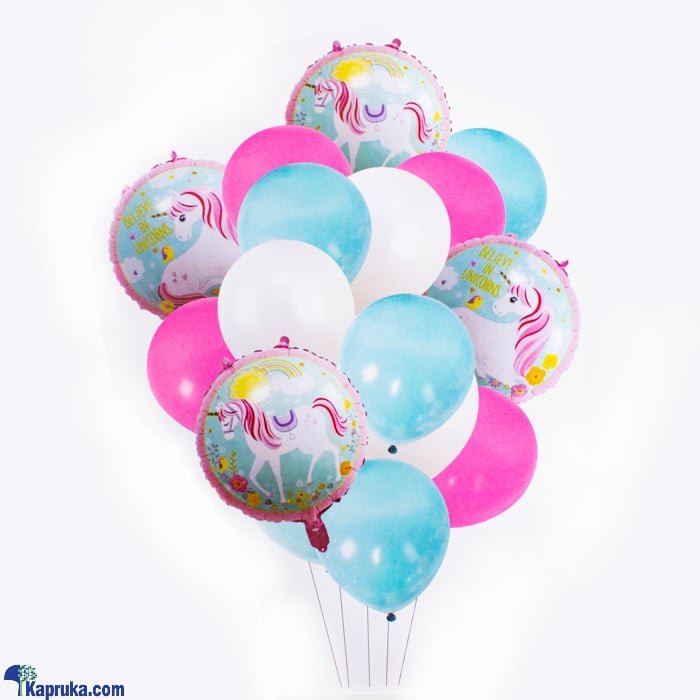 16 Pieces Unicorn Cartoon Theme Foil Balloon Set, For Kids Birthday Decoration Online at Kapruka | Product# baloonX00151