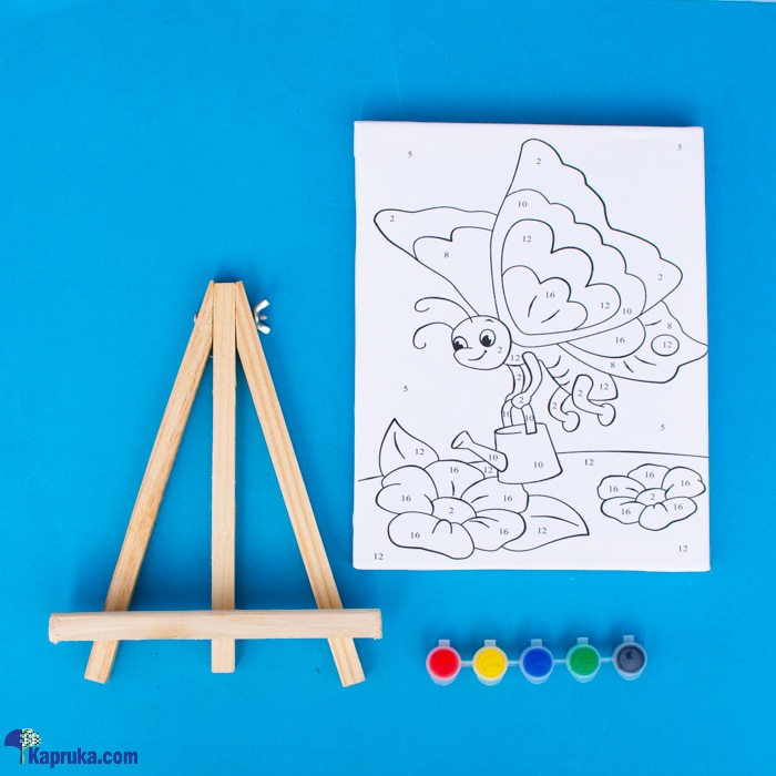 Pre Drawn Butterfly Canvas For Painting For Kids With Paint Pots (20x25) Online at Kapruka | Product# childrenP0800